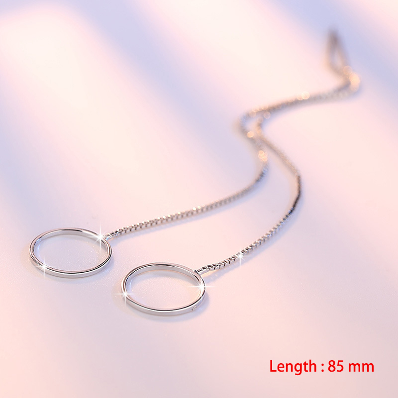 Pendientes colgantes con borlas y cadena de estilo Simple para mujer, aretes largos, accesorios de línea de perforación, Mini joyería fina a la para las orejas: Oro oscuro