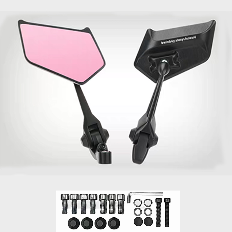 Espelho retrovisor universal para motocicleta, visão de campo grande, espelho convexo para scooter, ciclomotor, espelho retrovisor hiper nu, espelho lateral: ROXO