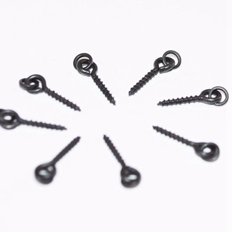 50pcs Carp Fishing Boilie Screw with Solid Ring Bait Tool Chod Rigs Carp Fishing Hair Tackle Accessory
