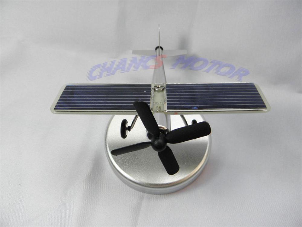 CHANCS Decorative Aircraft Model Solar Power 0.4W Assembled Solar Plane Kit Stainless Steel