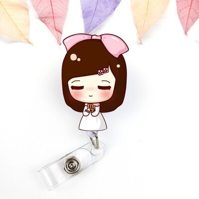 Aluminum Badge Holder Business Work Card With ABS Retractable Badge Reel ID Card Holder Nurse Accessories: NO.16