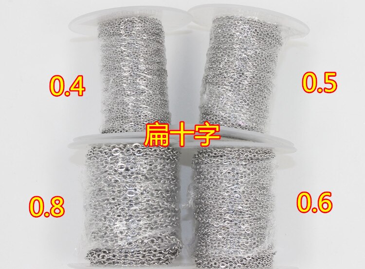 10 Yard/roll 1.0/1.5/2.0/2.5/3 millimetri In Acciaio Inox Piatto di Collegamento Catene Croce oro all'ingrosso Catena In Acciaio di Colore per DIYJewelry Fare Mestieri