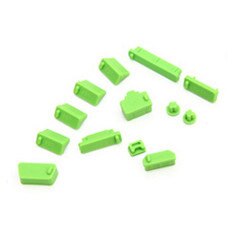 Juego de 13 unids/lote de tapones de polvo universales para ordenador portátil, tapón de polvo para Audio HDMI, tapón de polvo para ordenador portátil, tapón de polvo VGA: Green