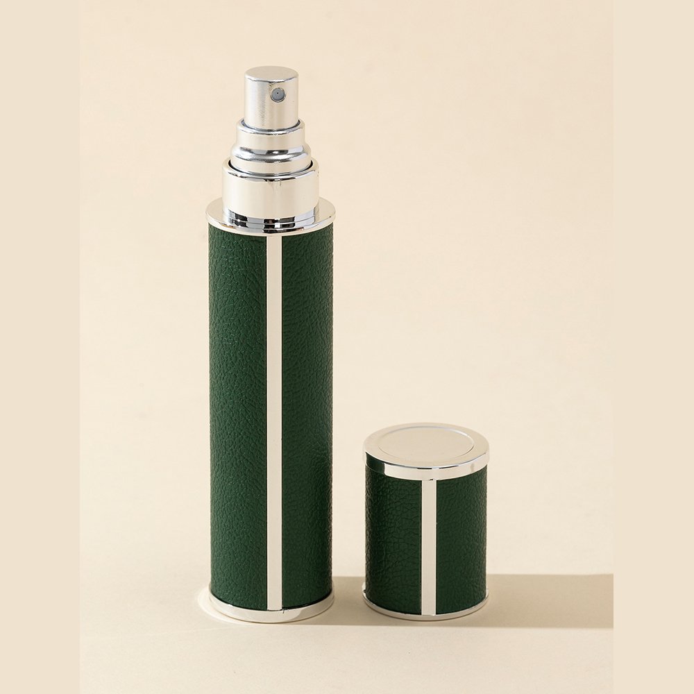 Atomiseur de parfum de voyage étanche de 10ml, mini distributeur de colonnes portable et réapprobable, bouteille intérieure en verre, 1 pièce: green