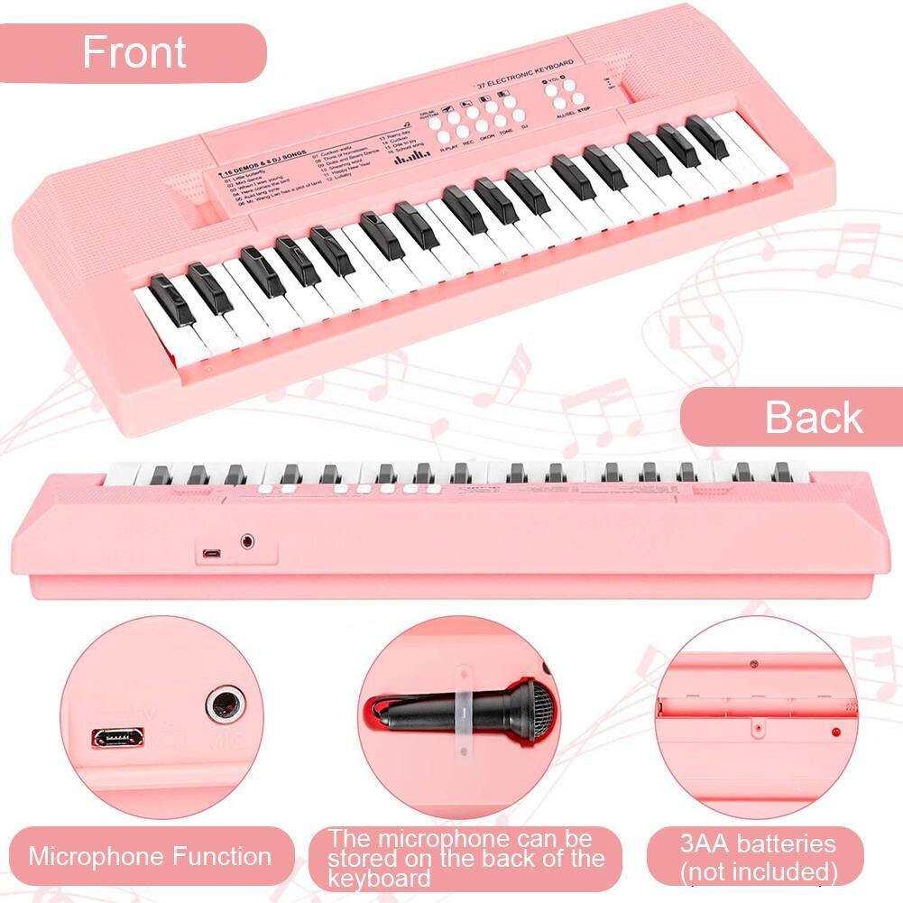 37 Key Color Plastic Electronic Keyboard Piano Digital Music Keyboard With Microphone Children's Music Education