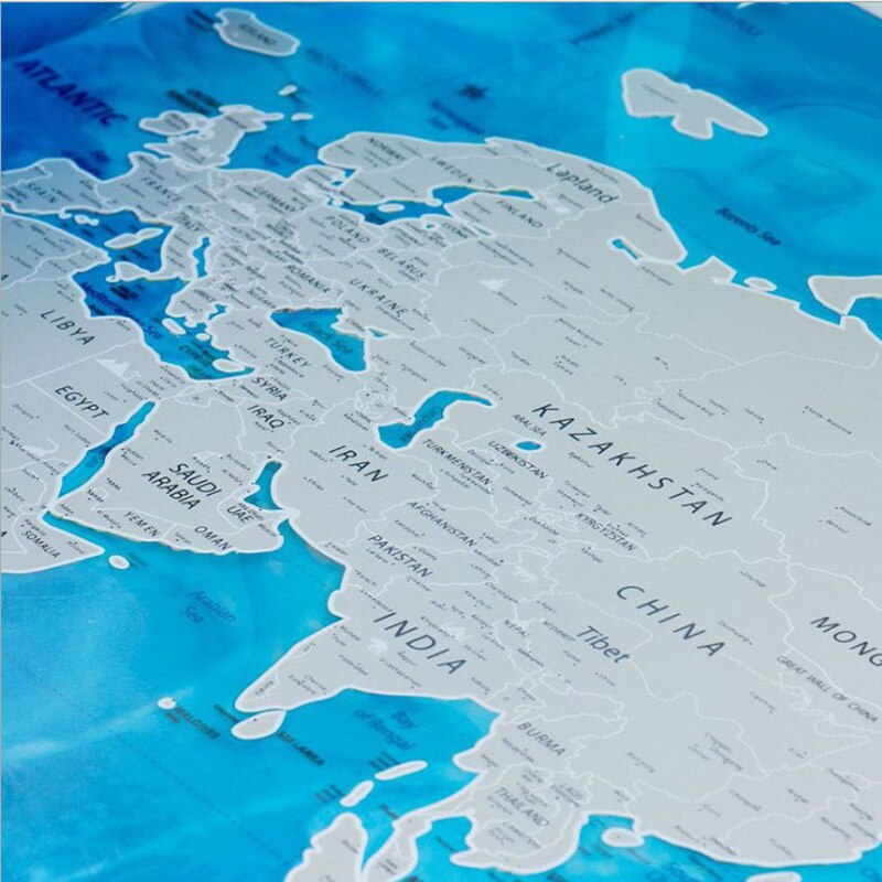 Mapa del mundo para rascar Ocean Edition los viajeros exploradores Oficina suministros materiales de Estudios Sociales accesorios educativos