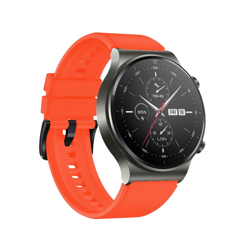 Sport silikone rem til huawei watch  gt 2 pro band udskiftelig håndledsrem armbånd urbånd til huawei watch  gt2 pro: Orange