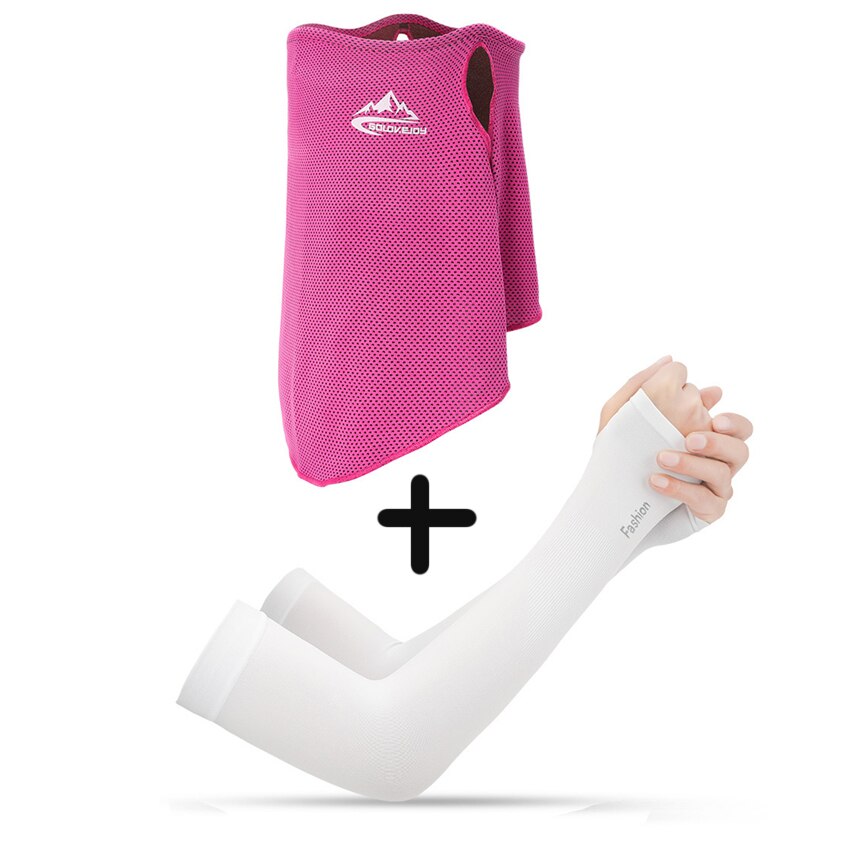 Mannen Hoofddeksels Bandana Fietsen Half Gezichtsmasker Neck Hood Cover Rijden Stofdicht Anti-Zweet Ademend Fiets Hoofd Sjaal voor Mannen: Scarf and Sleeves H