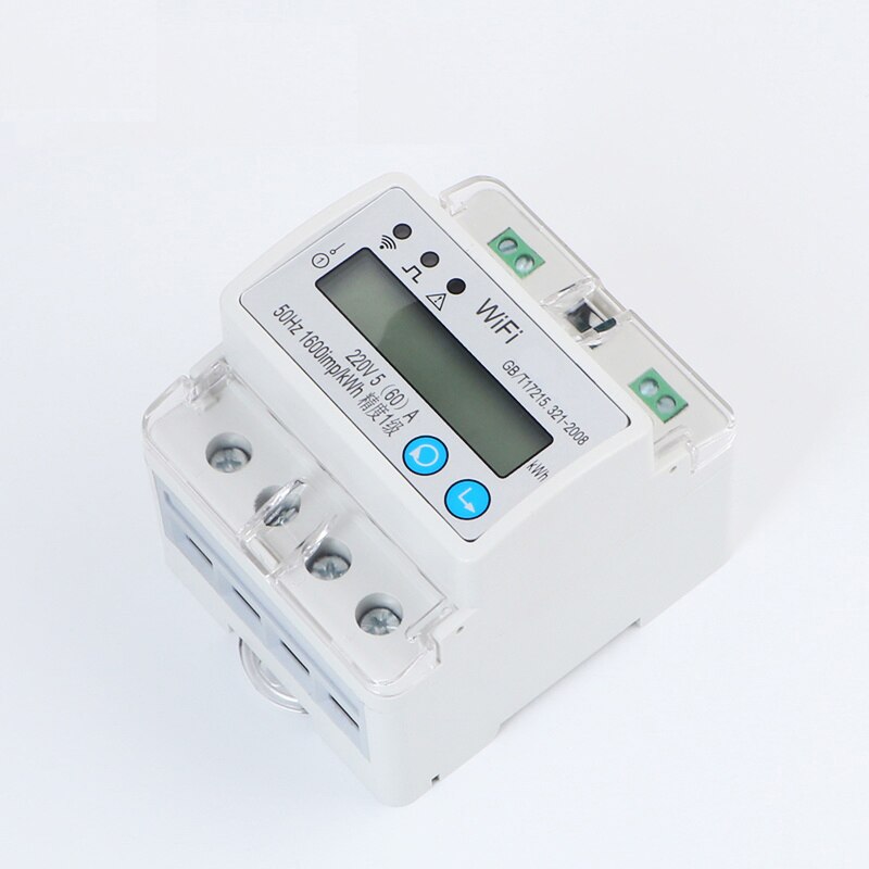 Phone control LCD display Wifi energy meter single phase kwh meter 220V 5(60)A 50Hz multifunction meter