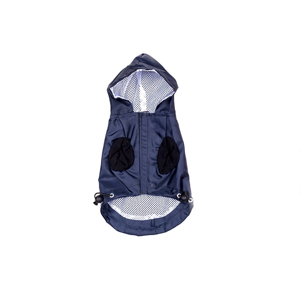 Dog Raincoat Pet Dog Waterproof Rain Proof Hooded Raincoat Elastic Band Breathable Jacket: black / S
