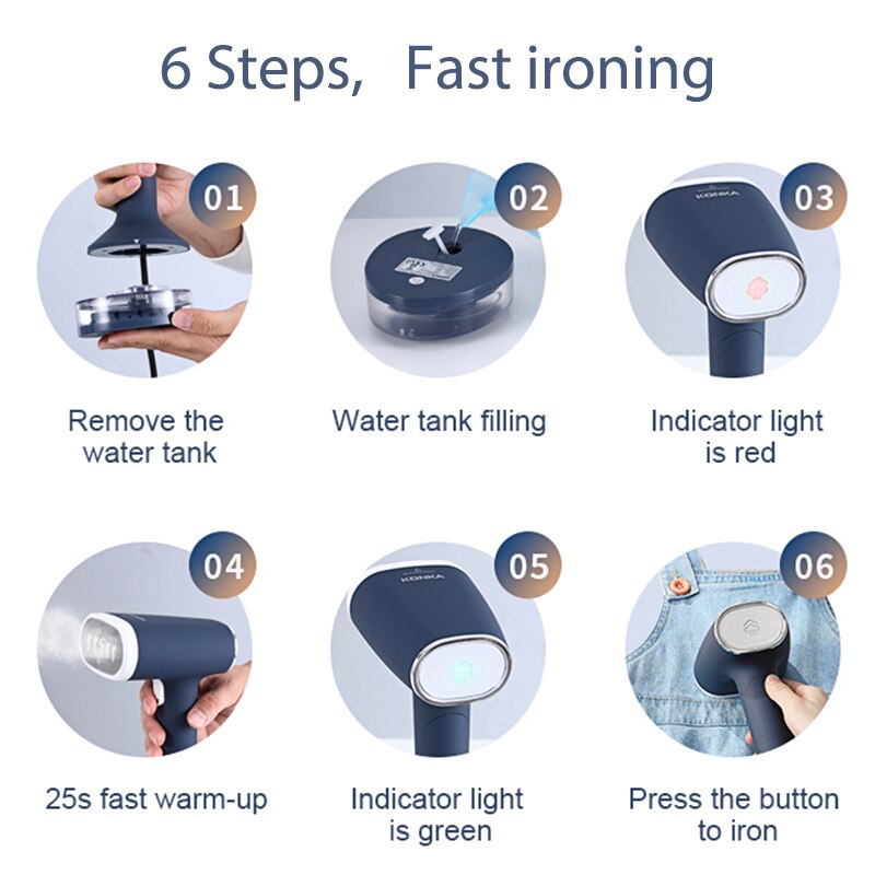 KONKA Handheld Garment Steamer 1200W Powerful Steam 25s Fast Heat Household Electric Clothes Cleaner Hanging Ironing Machine