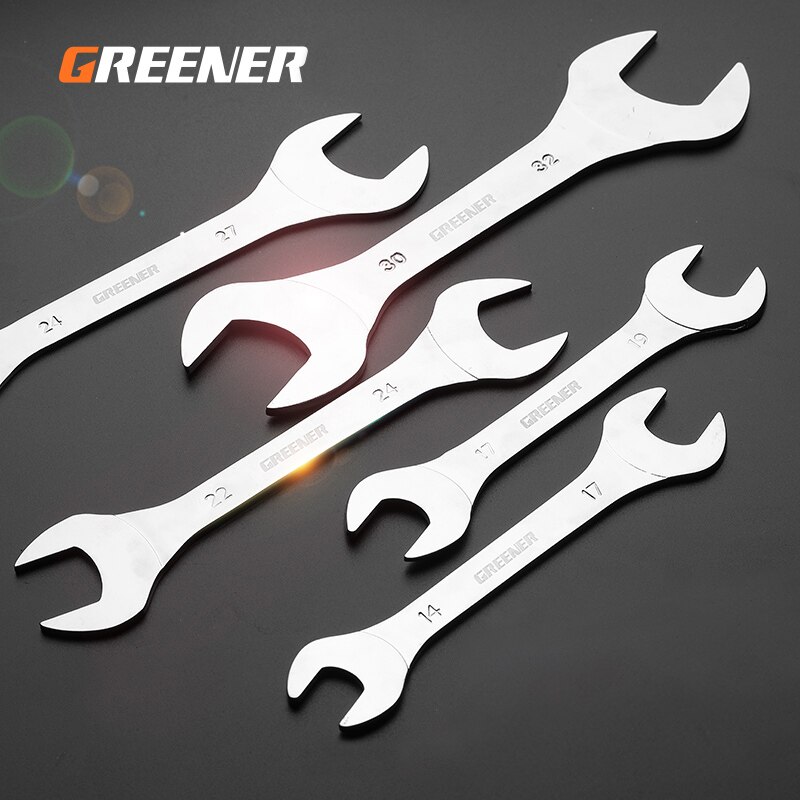 Greener-llave fina de doble cabezal, herramienta de mano de 3mm de doble uso, Llave pequeña ultrafina para el mantenimiento de coche, 1 ud.