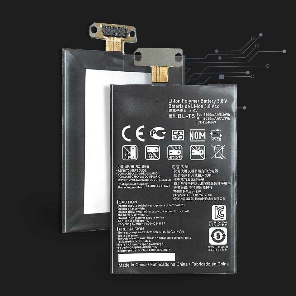 BL-T5 2100mAh Batteria Per LG Optimus Nexus 4 E960 Occam Mako / Optimus G Eclipse 4G LTE E970 e971 E975 F180 E973 LS970