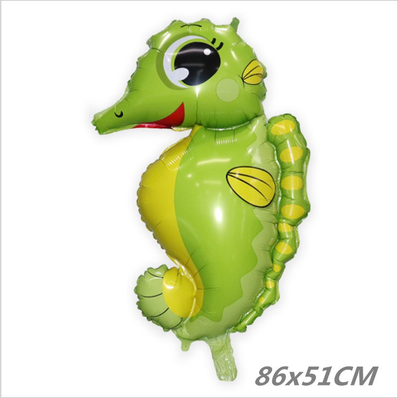 Globos decorativos para de cumpleaños de niños, película de aluminio de animales marinos, bonitos dibujos animados: G