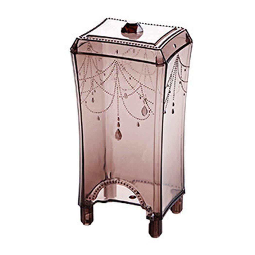 Beste wattenschijfjes dispenser opbergdoos doos wollen deksel transparant stofvrij make-up organizers dames opbergdoos: C