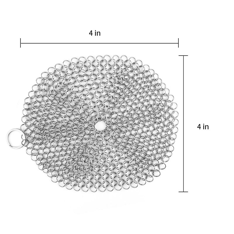 Durable Silver Stainless Steel Cast Iron Cleaner Stainless Steel Scrubber Pan Pot Cleaner Home Cookware Kitchen Cleaning Tool