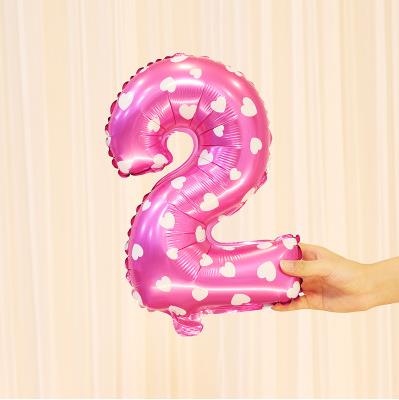 18 tuuman juhlailmapallo syntymäpäivä häät alumiininen ilmapallo lasten lelut kohtaus ilmapallon asettelu avausjuhlan numero ilmapallo: Vaaleanpunainen 2