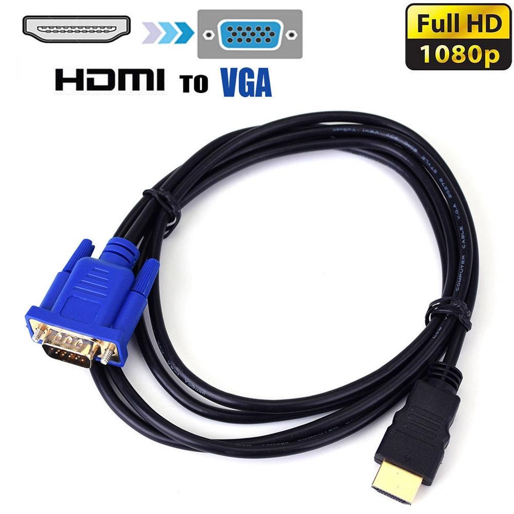 Hobbylane 1.8M Hdmi Naar Vga Kabel Hd 1080P Hdmi Male Naar Vga Male Video Converter Adapter Voor Pc laptop S10 Dmi Naar Vga Kabel D15