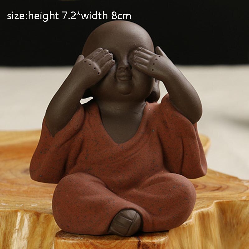 Auténtico Yixing té de arcilla púrpura mascota Kungfu juego de té accesorios hechos a mano encantador té monje mascota coche ornamento Zisha decoración artesanía