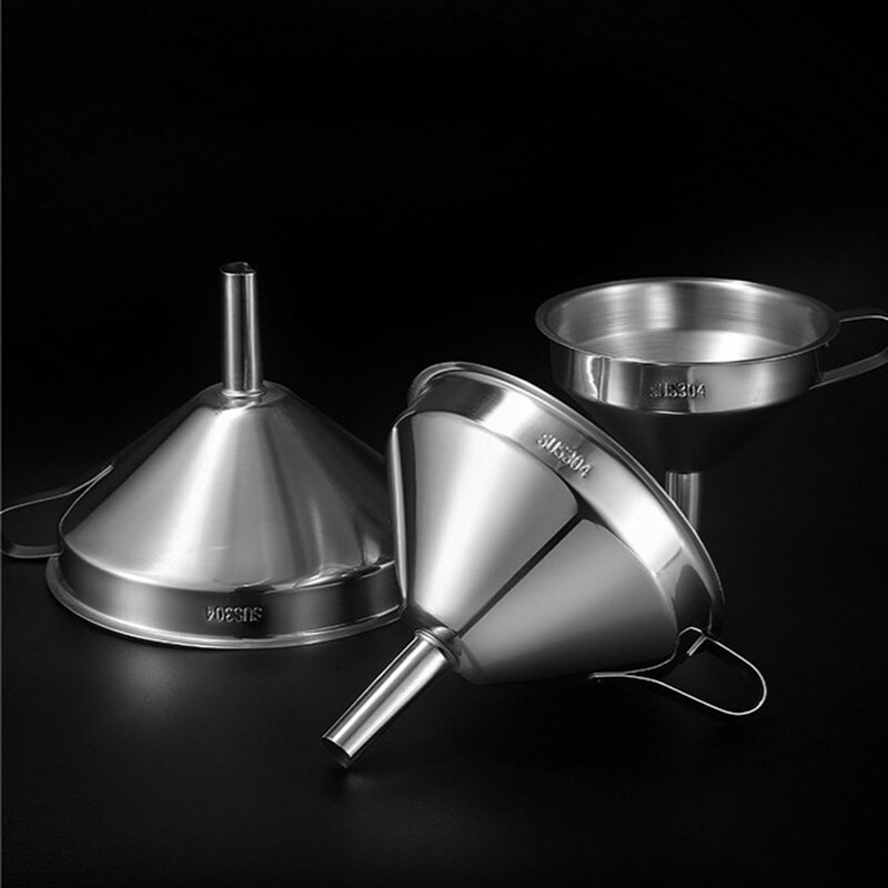 11/13/15cm Kitchen Stainless Steel Funnel Filling Funnel Seperatory Oil Beer Coffee Water Flask Soup Thicker Funnel Tools