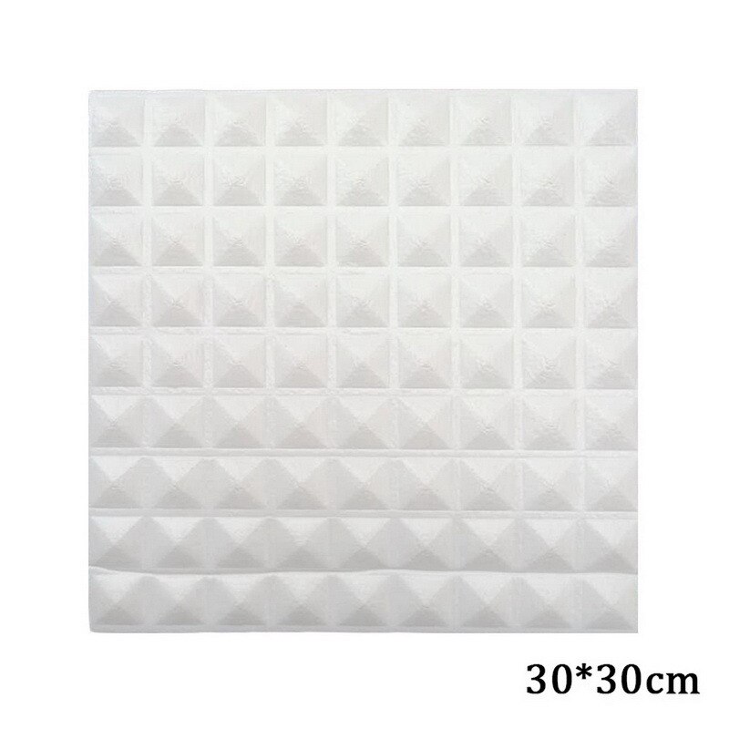 1pcs 3D Brick Wallpaper Waterproof Waterproof Contact Paper Doors For Living Room Bedroom Background Foam Wall Decoration: C white