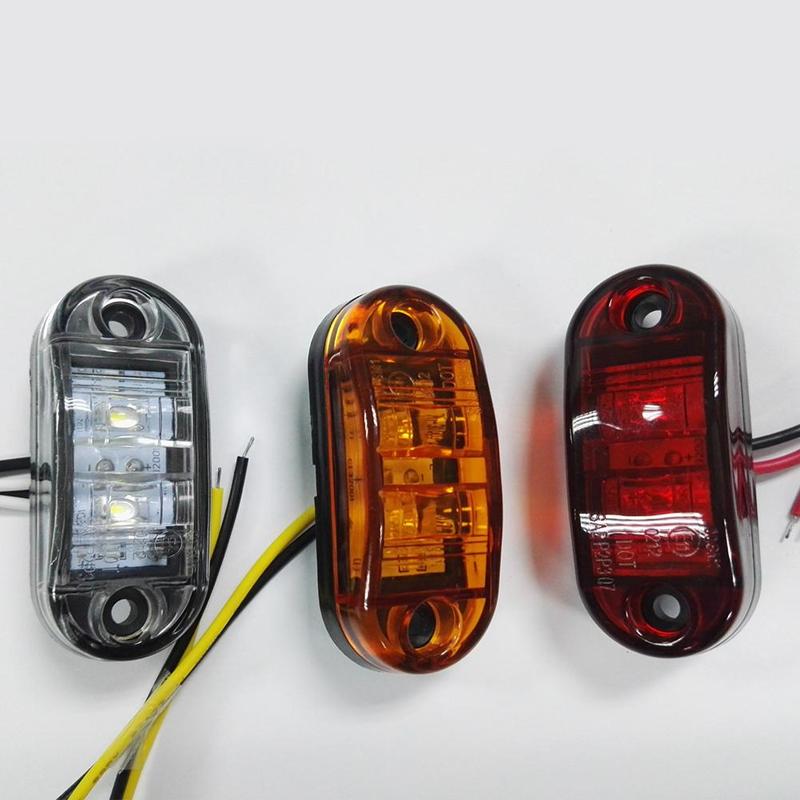 12v / 24v ravfarvede 2 led sidemarkeringslygter bil udvendige lys advarselsbaglygter auto trailer lastbil lastbil lygter 1pc