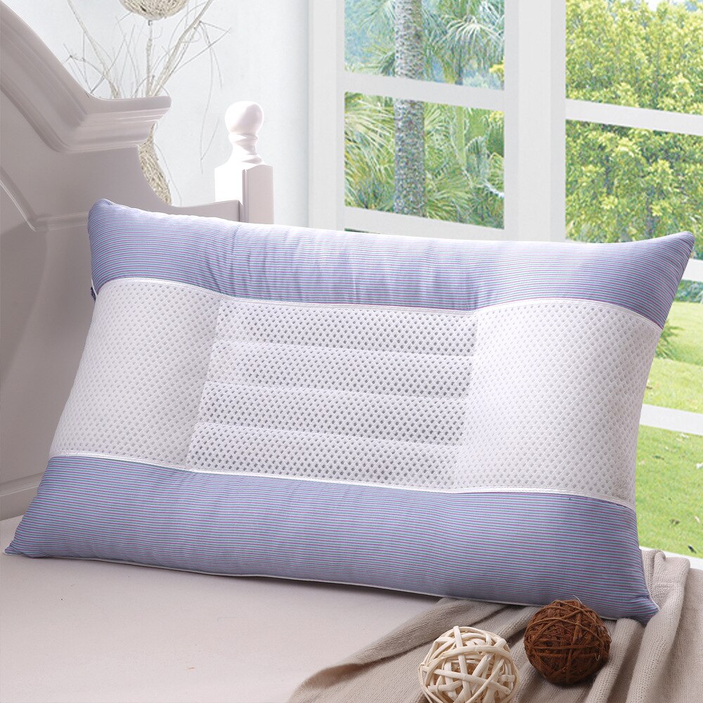 Almohada ortopédica para dormir, almohadas de alforfón Core lavanda, cama larga, almohada para dormir para el cuello, cervicales, buena salud, 1 unidad: A stripe  Cassia 1PC