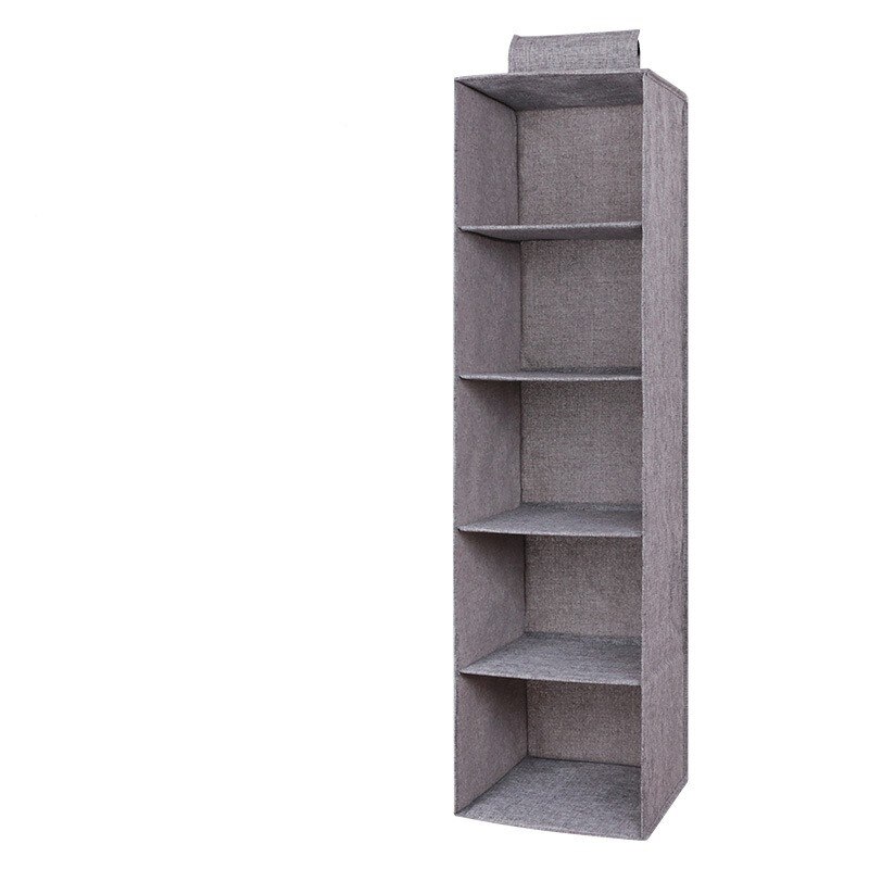 Household Clothes Hanging Drawer Box Underwear Finish Storage Closet Storage Rack Shelf Box Storage: Gray five layers