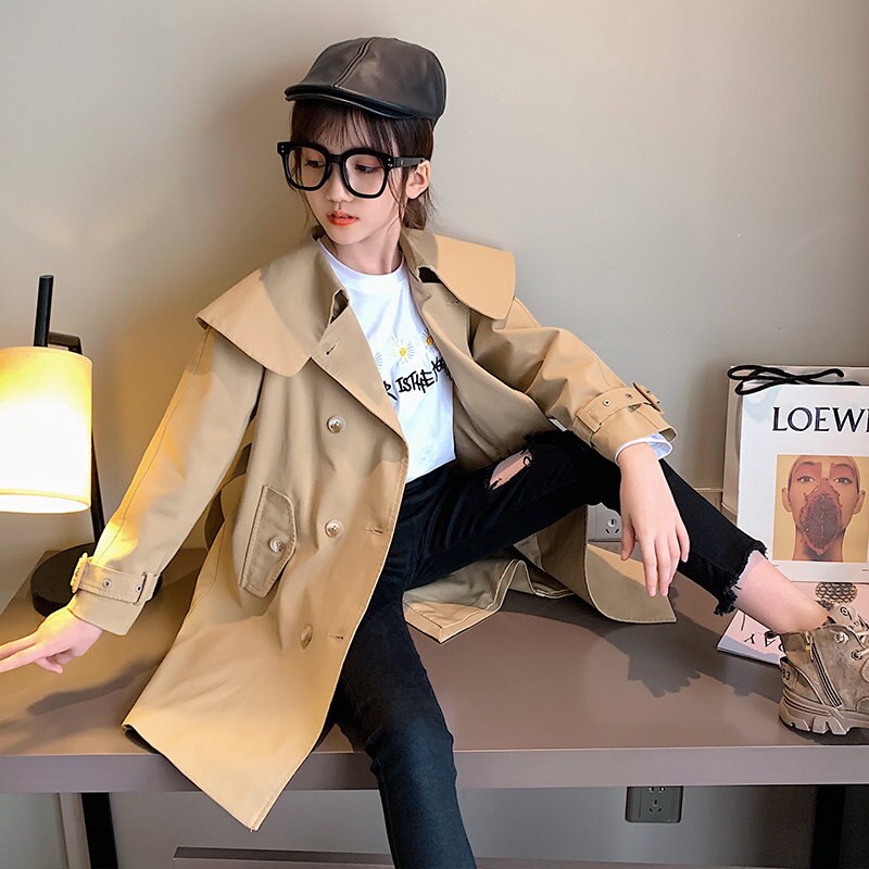 Nowe dziewczyny trencz odzież dziecięca dziewczyna trencz kurtka dla dzieci z kapturem dla dziewczyny płaszcze zimowe wykop wiatr kurz odzież wierzchnia