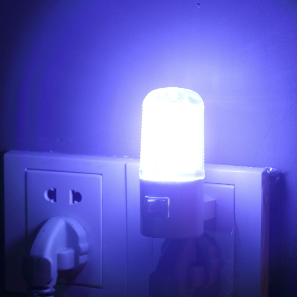 1 Pcs Huishoudelijke Night Lamp Warm Licht Wandmontage Slaapkamer Nacht Licht Lamp 1W 6 Led AC90v-220v Met Ons plug Energiebesparing