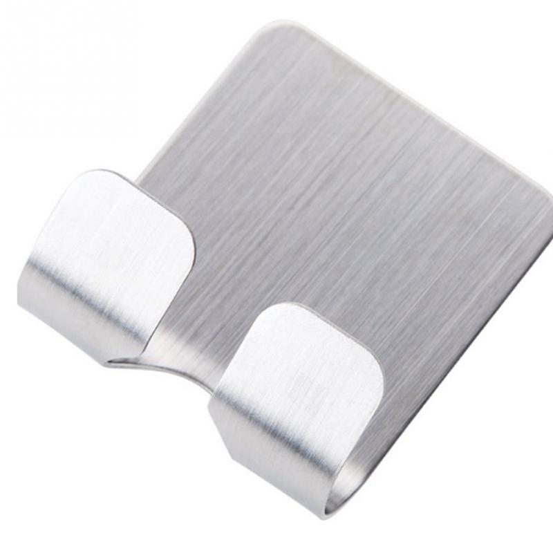 Plug Hook Practical Wall Hook Stainless Steel Self Adhesive Hook Plugs Storage Door Hanger Sticking Double Socket Rack Cable Key