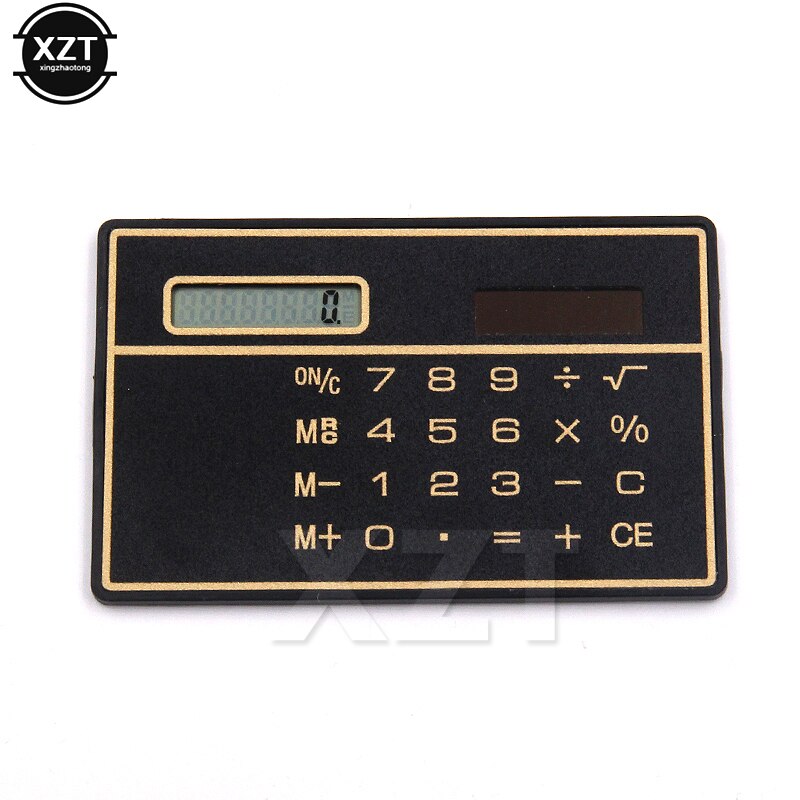 1 STUKS mini Slim Credit Card Solar Power Pocket 8 cijfers Zonne-energie Calculator Kleine Reizen Compacte draagbare