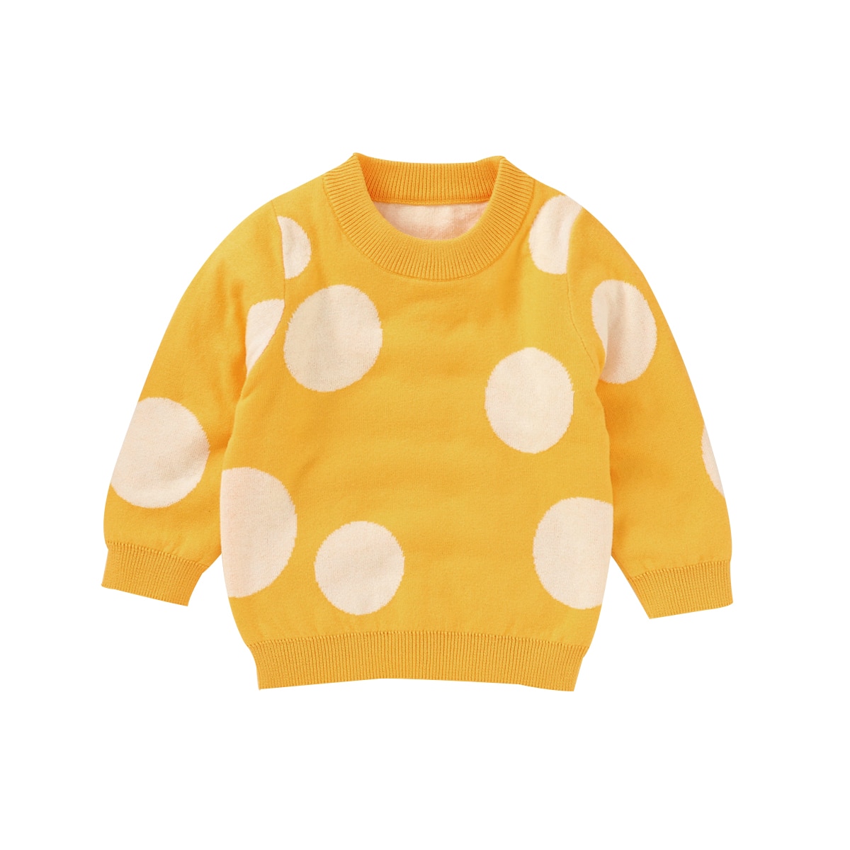 FOCUSNORM 0-24M Otoño Invierno suéter para niñas trajes dibujo de lunares de punto de manga larga Pullover Tops cálidos