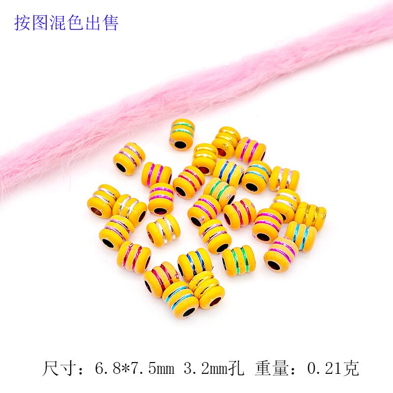 20 Stks/zak 14 Stijl Kleurrijke Big Hole Vintage Geschilderd Plastic Kralen Afrikaanse Haar Ringen Reggae Gevlochten Dreadlock Accessoires: L2050-1