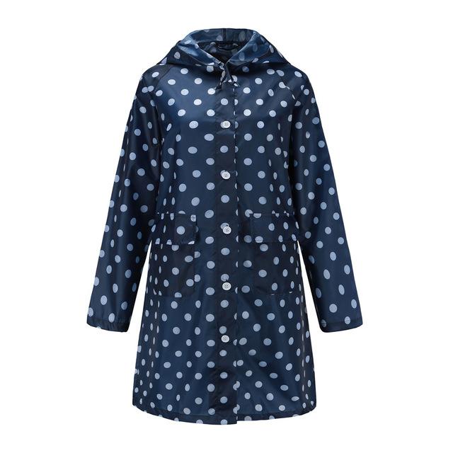Chubasquero largo ondulado para mujer, chaqueta de lluvia Impermeable al aire libre, Poncho a prueba de viento, prendas de vestir impermeables, abrigo de lluvia: Azul