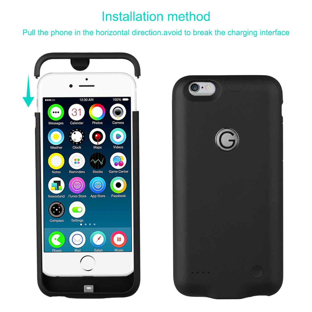 Batterij Oplader Voor Iphone 6 6S Voor Iphone 6 6S Plus Power Bank Ultra Slanke Externe Backup opladen Case