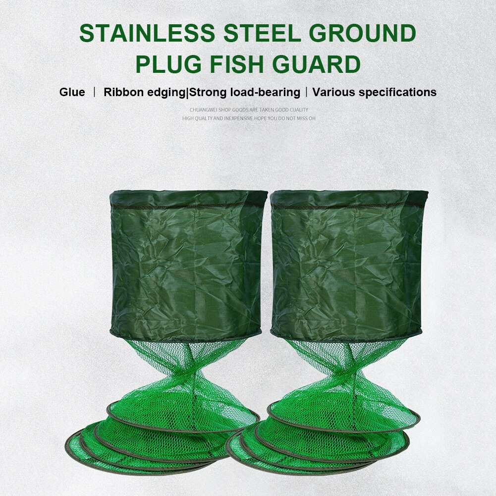 Fish Basket Live Fish Trap Net Folding Waterproof Gluing Coating SUS Ring Cage Fishing Tackle