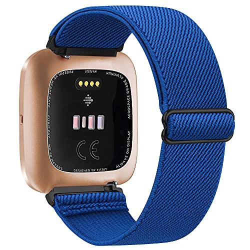 Nylon Elastische Band Voor Fitbit Versa 3 2 Band Verstelbare Ademend Horlogeband Sport Armband Band Voor Fitbit Versa 2 3 band: Blue / For Fitbit Versa 3