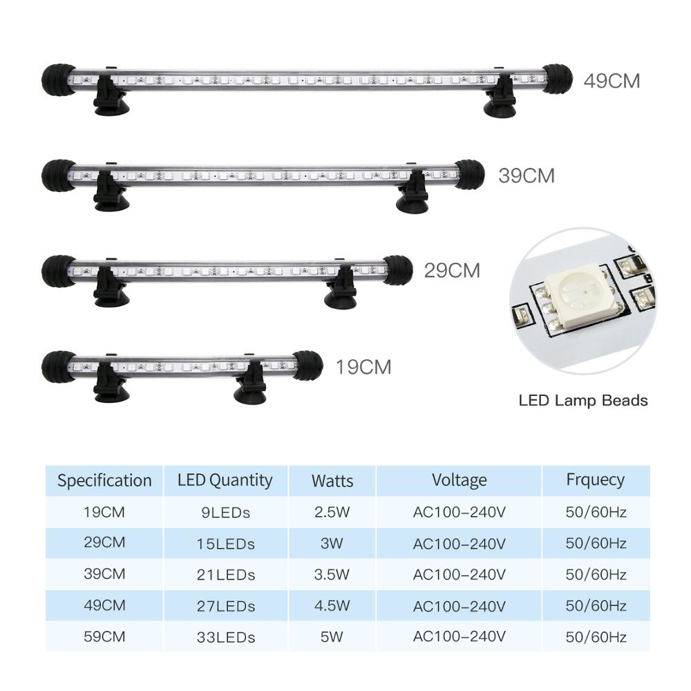 LED Aquarium Lamp For Fish Tank Plant Grow Lights Remote/APP Control Timer Function RGB Lamp For Aquarium LED Lighting 20-60CM