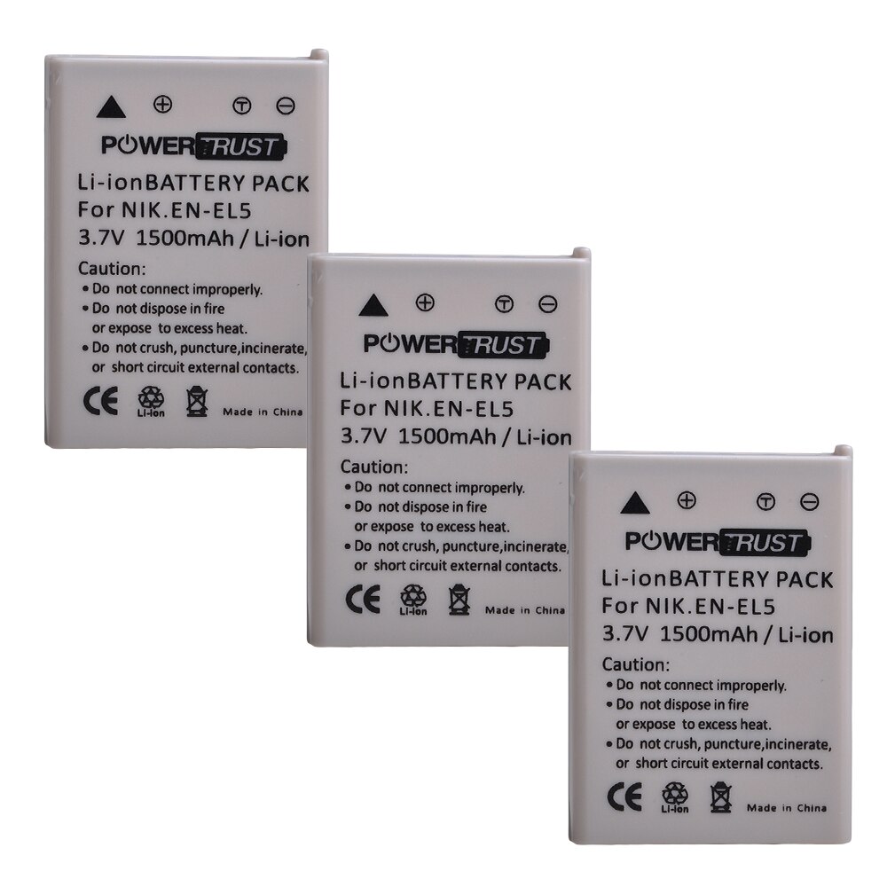 Batería EN-EL5 ENEL5 + cargador USB Dual LCD para NIKON Coolpix P530 P520 P510 P100 P500 P5000 P5100 P6000 3700 baterías: 3Battery