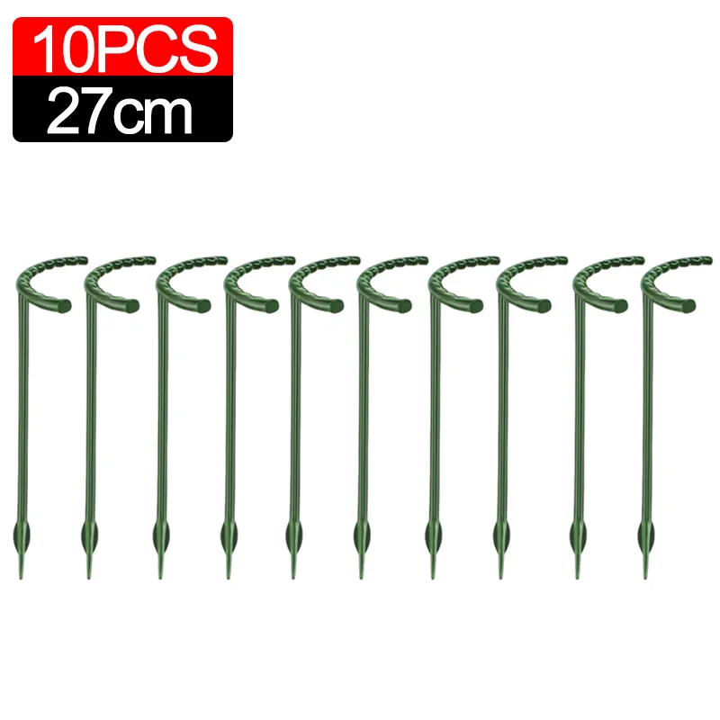 Soporte de plástico para plantas, marco de pila, arreglo de invernadero, varilla fija semicircular, soporte de escalada para plantas y flores de interior, 20/1 Uds.: Naranja