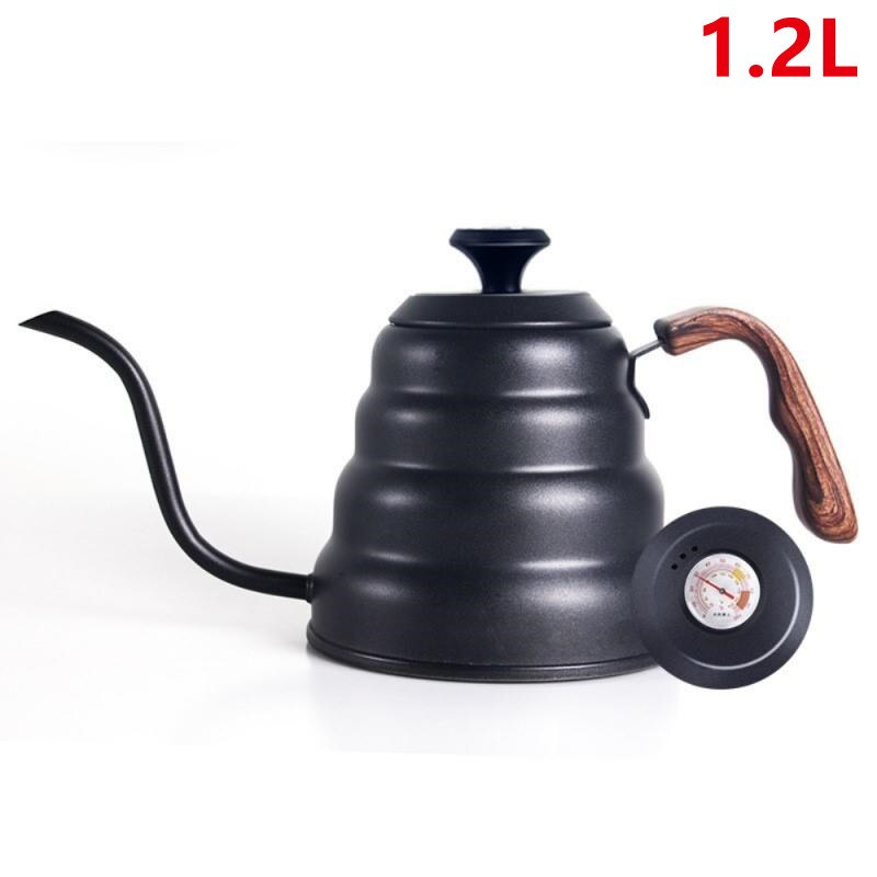 Koffie Waterkoker 1.2L 1L Rvs Giet Over Koffie Pot Ketel Drip Ketel Met Thermometer Geïsoleerde Handgreep Voor Home Offic: 12