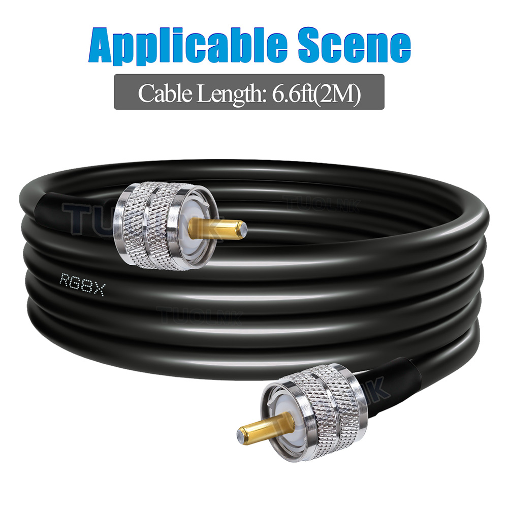 RG8X CB Antenna Coaxial Cable PL259 UHF SO239 Jumper Cable Low Loss 50 ohm UHF Male to UHF Male CB Antenna Extension Coax Cable