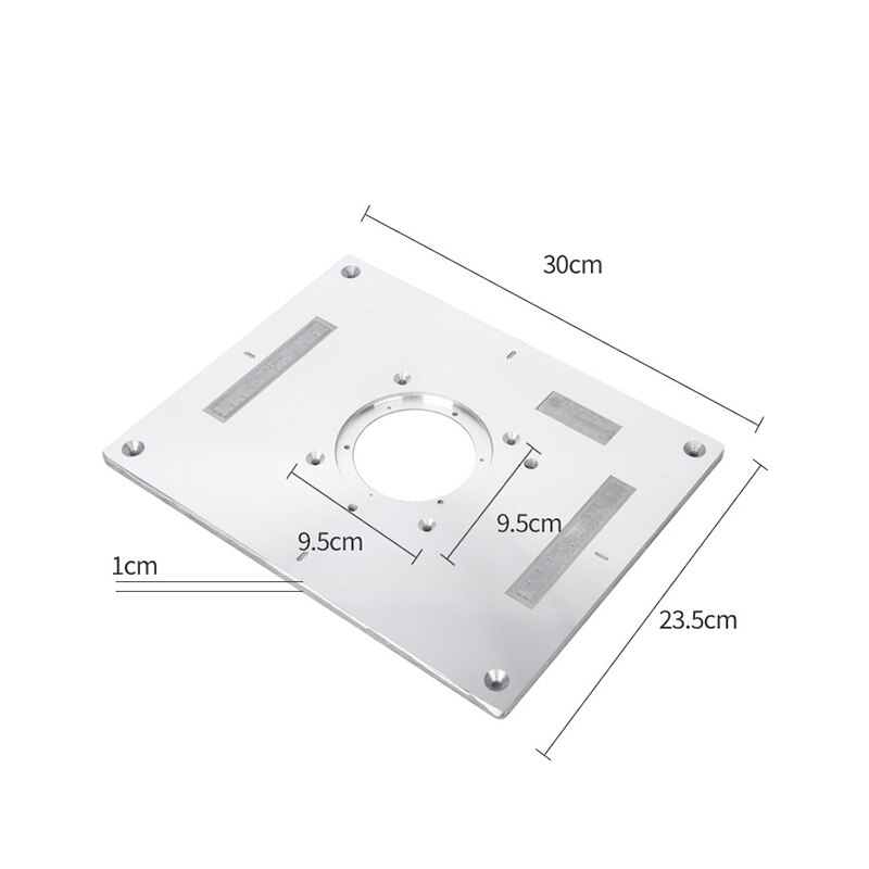 Aluminum Router Adapter Plate Precision Router Table Insert Plate Mounting Base with 2 Rings and Screws for Woodworking Benches