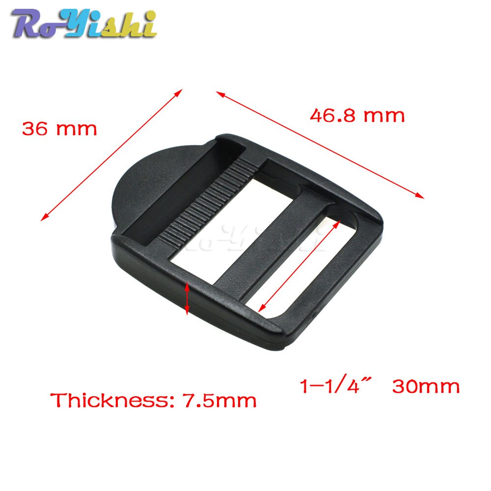 1pcs Ladder Lock Slider Plastic Buckles Backpack Straps Webbing Black: Webbing Size 30mm