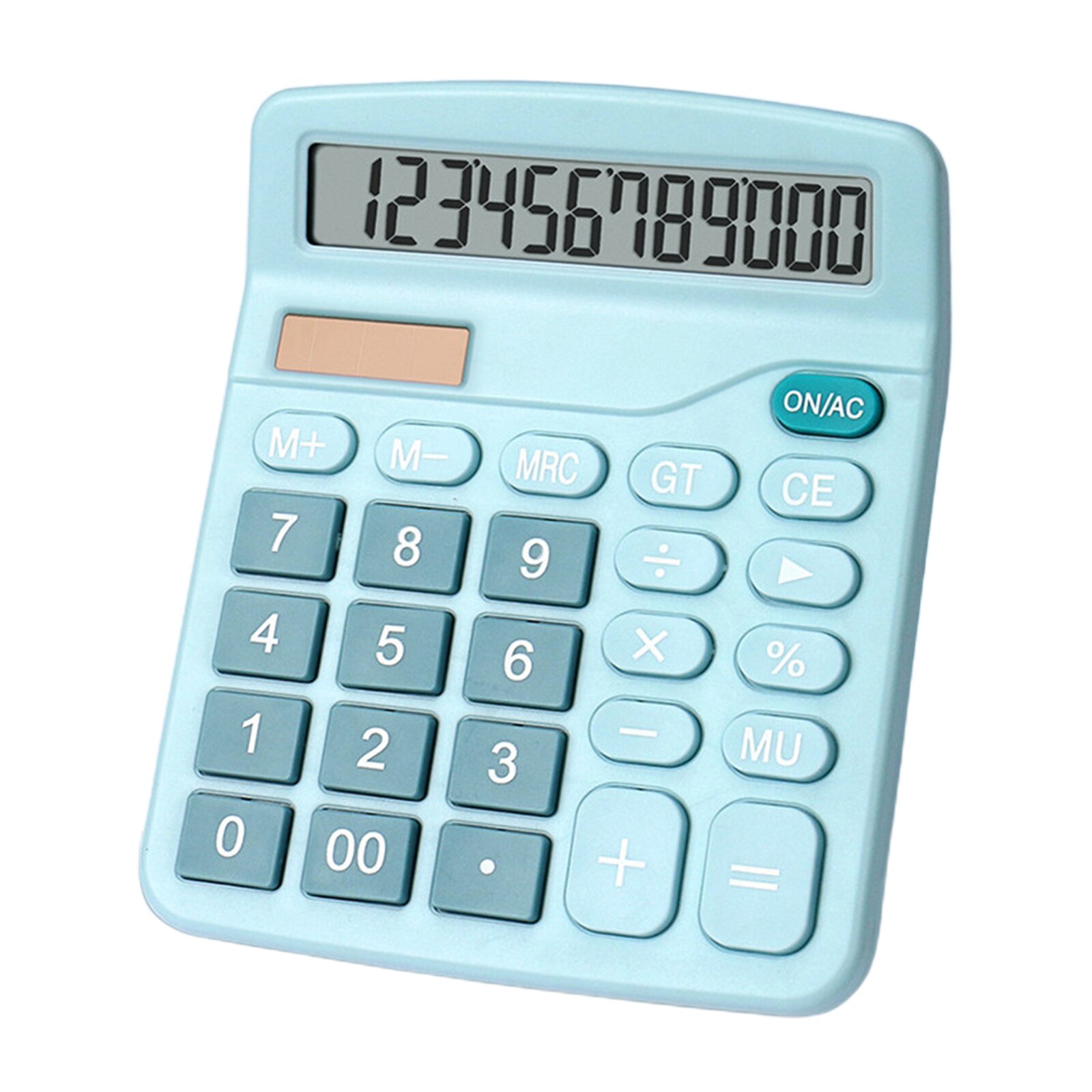 Calculators, 12-Digit Dual Power Handheld Desktop Calculator with Large LCD Display Big Sensitive Button: Blue