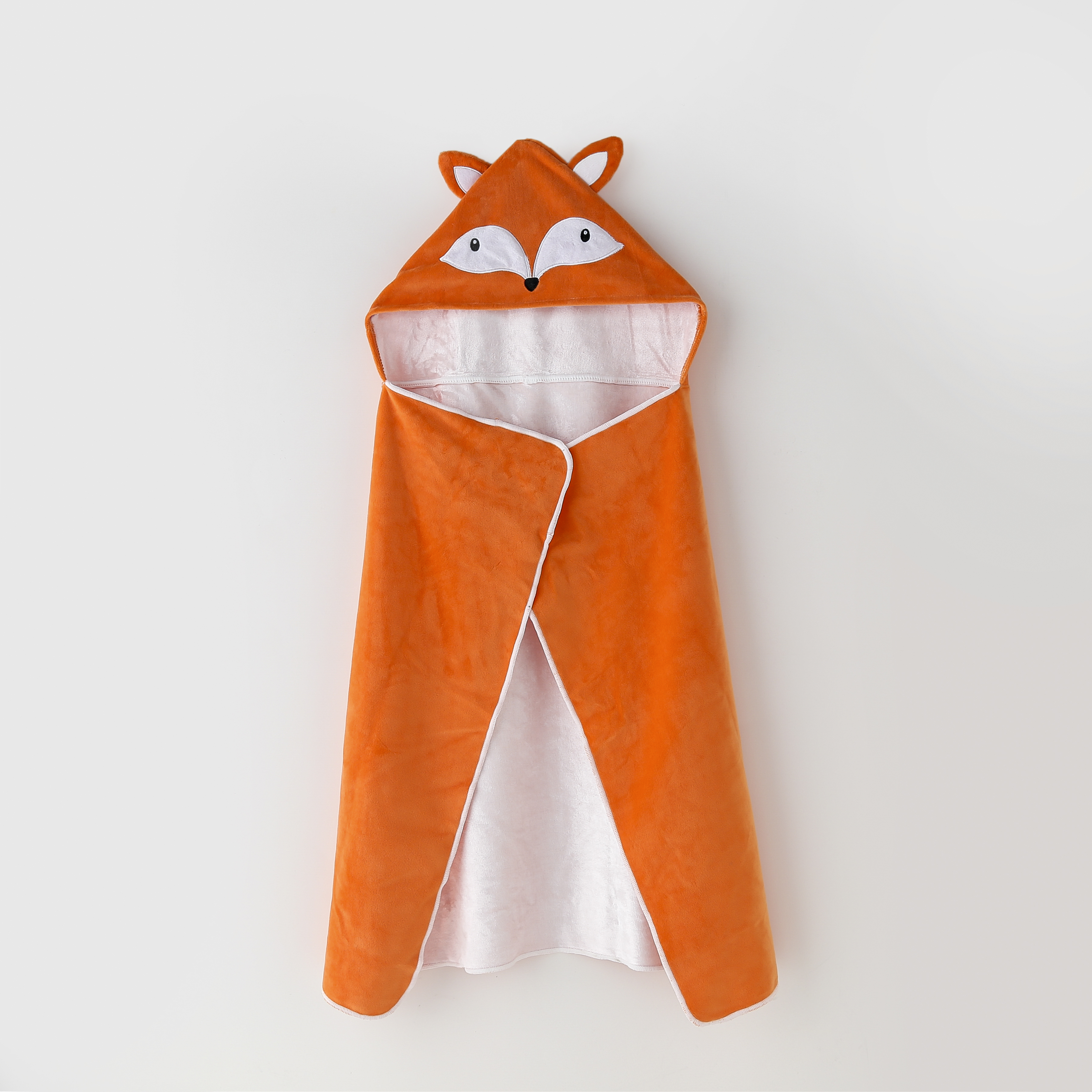 1 pçs dos desenhos animados de fibra de bambu toalha de banho das crianças com chapéu capa roupão para meninas meninos e bebês toalhas de banho macias: Laranja