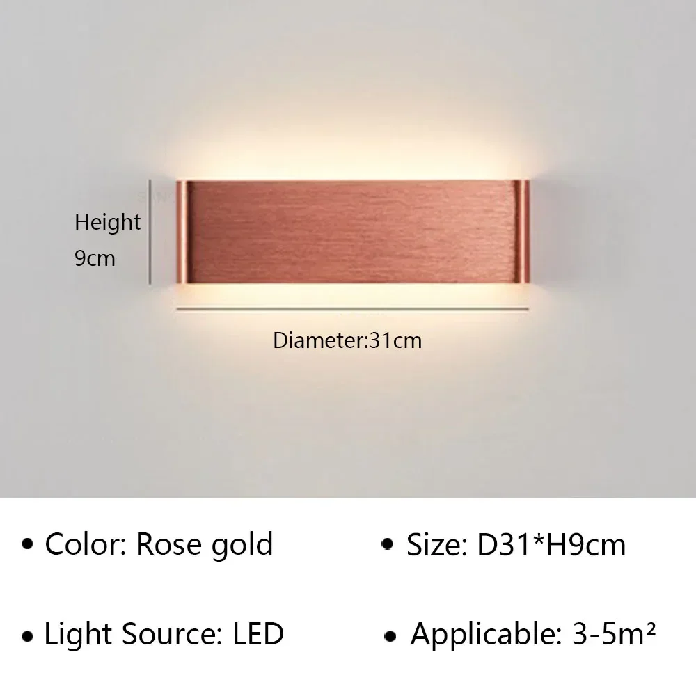 Lámpara de pared LED moderna para mesita de noche, sala de estar, escaleras, pasillo, baño, decoraciones para el hogar, aplique de pared, accesorio de iluminación interior, brillo