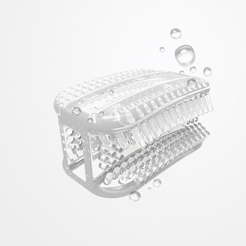 Mini Tandenborstel Food Grade Silicone Kauwen Tandenborstel 360 Cleaning Tanden Automatische Borstelen Tool: Transparant