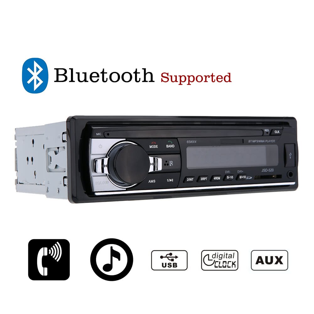 Bluetooth Car Stereo FM AUX Input Receiver SD USB MP3 Radio Player In-Dash